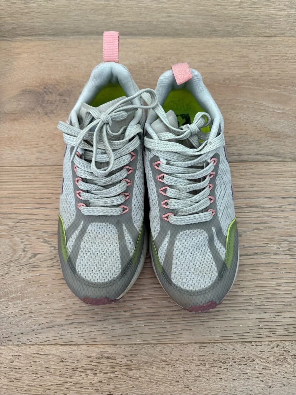 Veja Women’s Cream & Light Pink Athletic Sneakers with Lime Accent